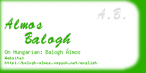 almos balogh business card